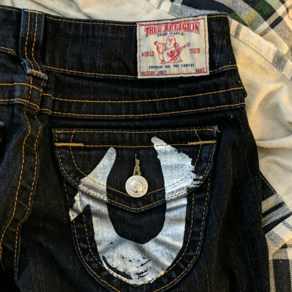 True Religion Joey Silver Foil Flare jeans, sz 27 - Picture 4 of 8